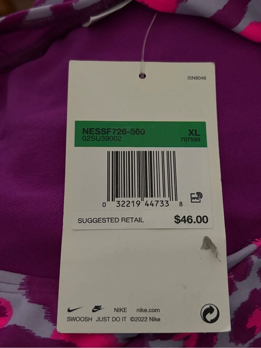 NWT Nike Girls' Wild Lace up Pink Leopard Print One-Piece Swimsuit size XL